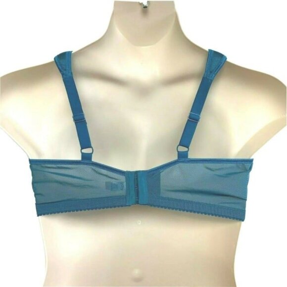 Comfort Choice Easy Enhancer Everyday Bra Back Closure 42C Teal Blue Lace - Picture 4 of 8
